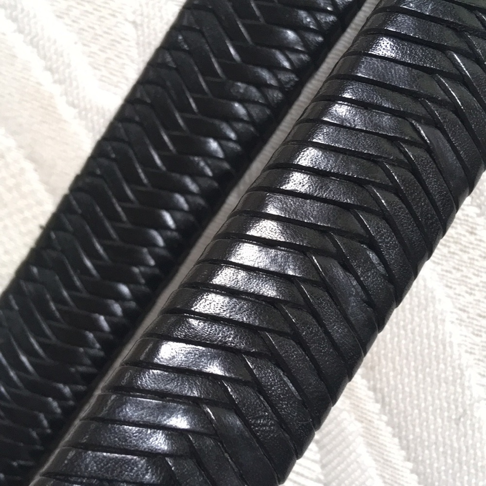 Bachrach Men’s Black Leather Belt Size 46 - Picture 2 of 2